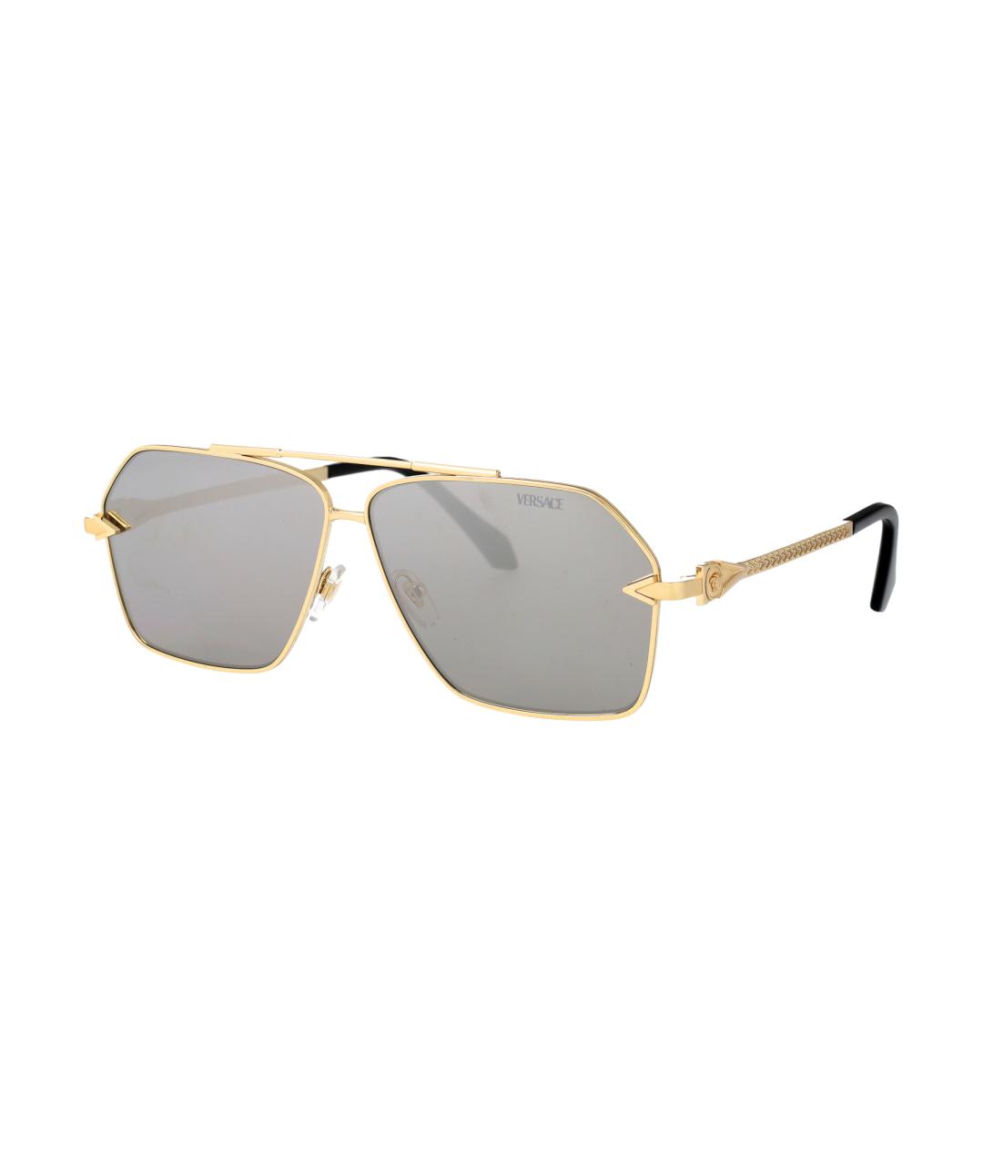 VERSACE Золотые металлические солнцезащитные очки, фото 2