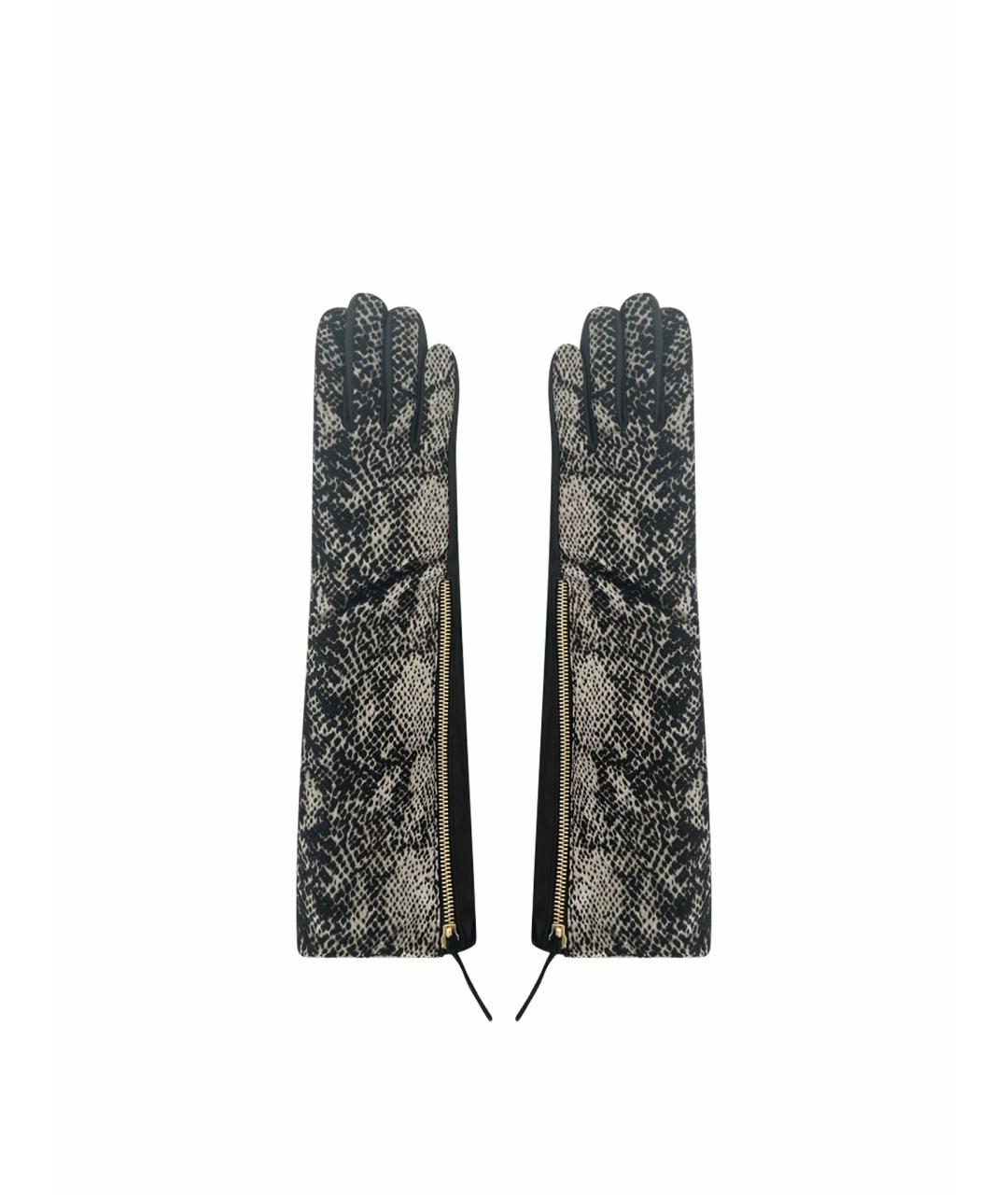 LANVIN Черные кожаные перчатки, фото 1