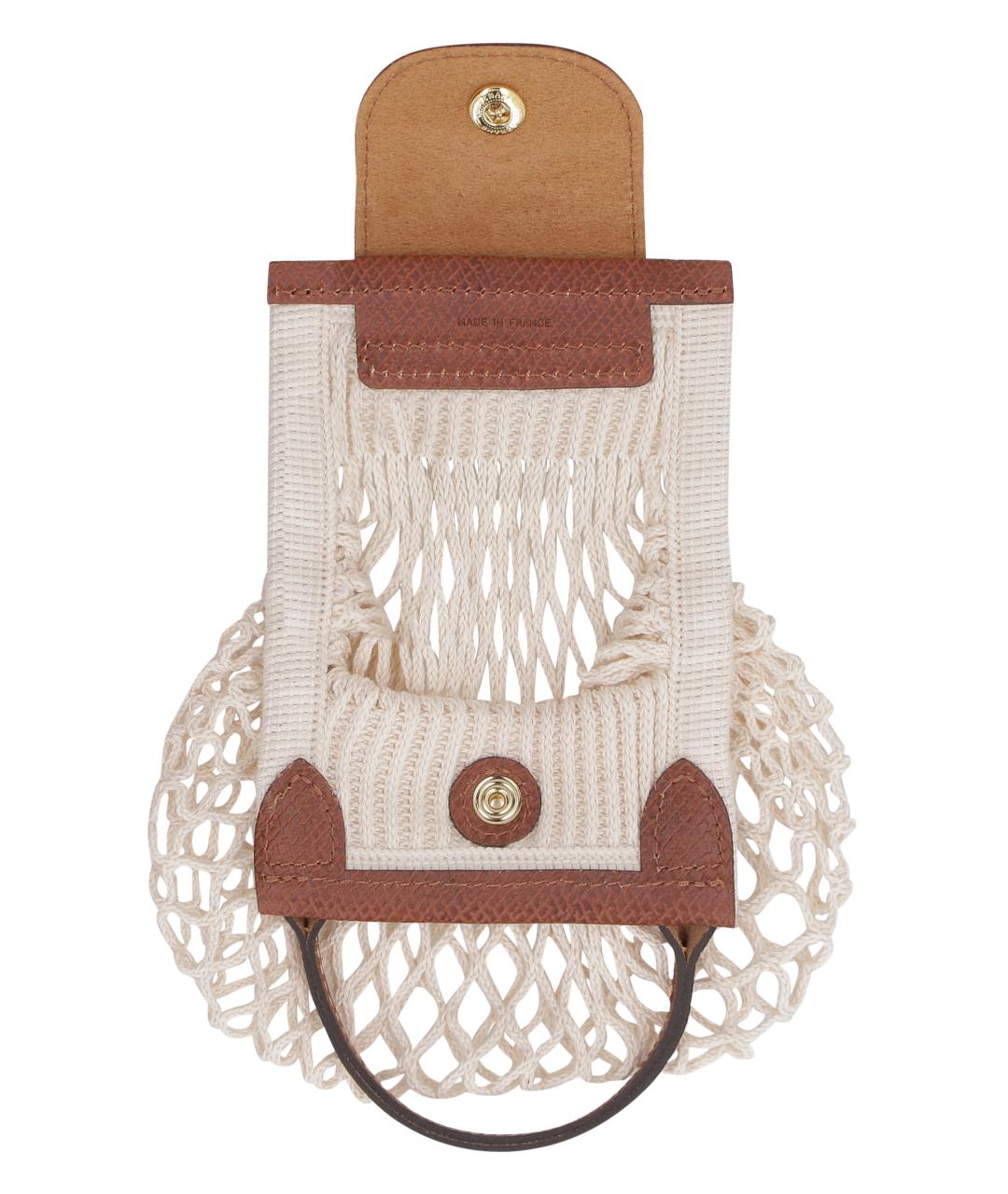 LONGCHAMP Бежевая хлопковая сумка через плечо, фото 4