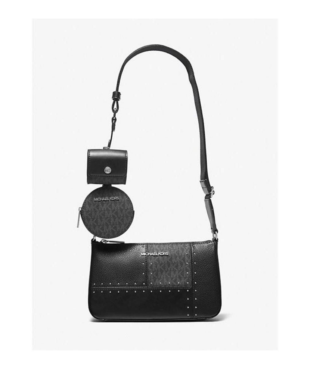 MICHAEL KORS Черная кожаная сумка через плечо, фото 4