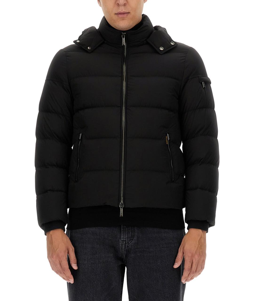 MOORER Черная полиэстеровая куртка, фото 2