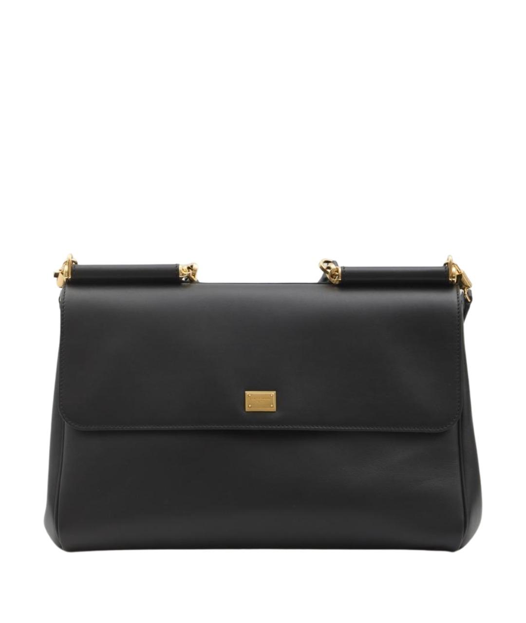 DOLCE&GABBANA Черная кожаная сумка через плечо, фото 1