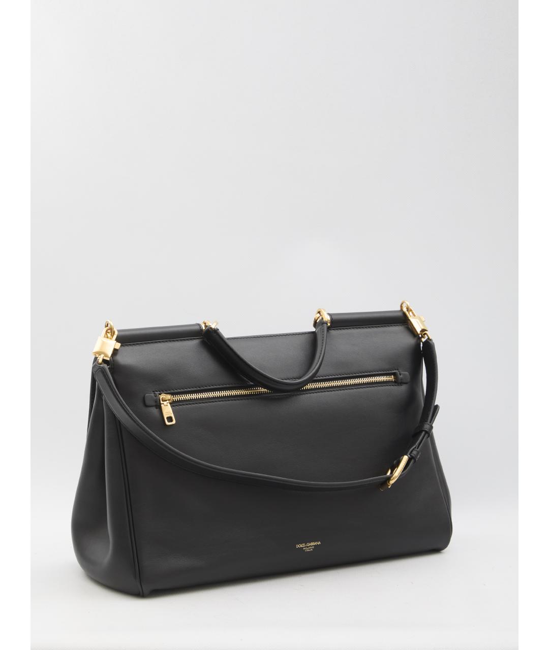 DOLCE&GABBANA Черная кожаная сумка через плечо, фото 2