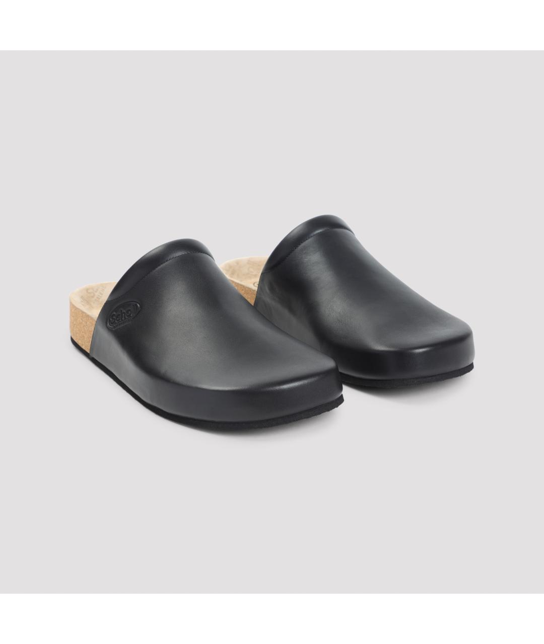 BALENCIAGA Черные кожаные шлепанцы, фото 4