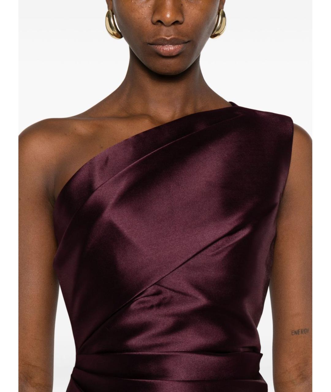 SOLACE LONDON Фиолетовое полиэстеровое повседневное платье, фото 5