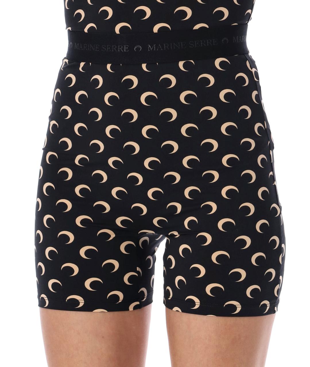 MARINE SERRE Черные полиамидовые шорты, фото 3