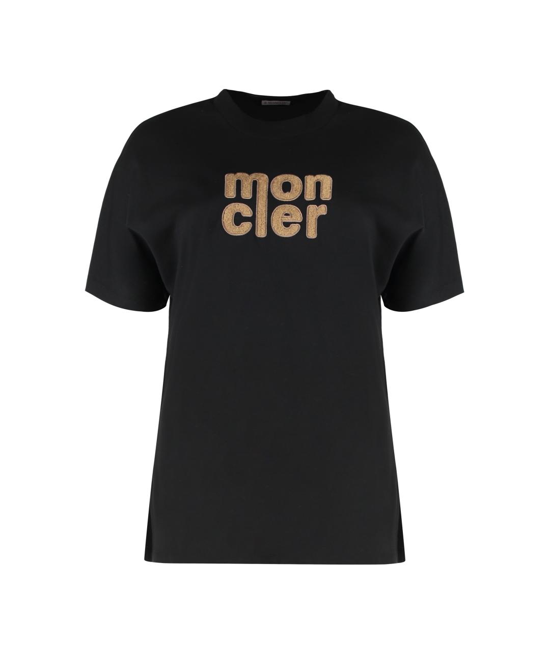 MONCLER Черная хлопковая футболка, фото 1
