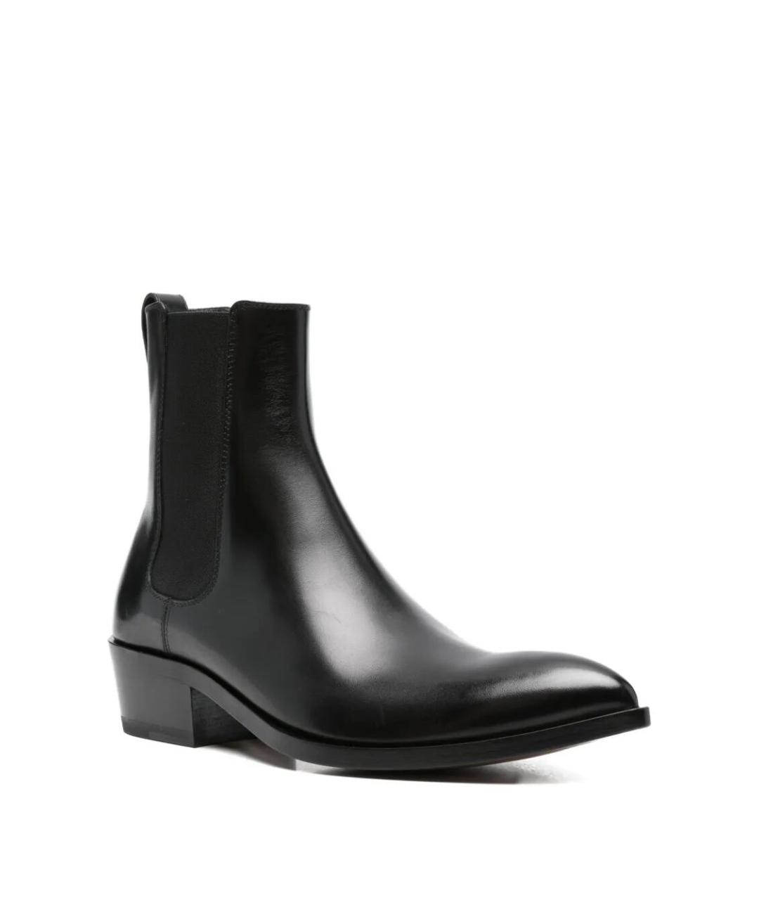 TOM FORD Черные кожаные низкие ботинки, фото 4