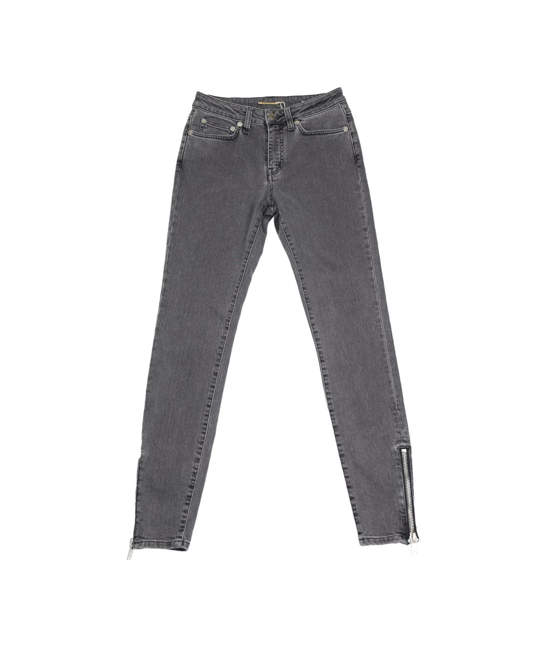 SAINT LAURENT Серые хлопко-эластановые джинсы слим, фото 1