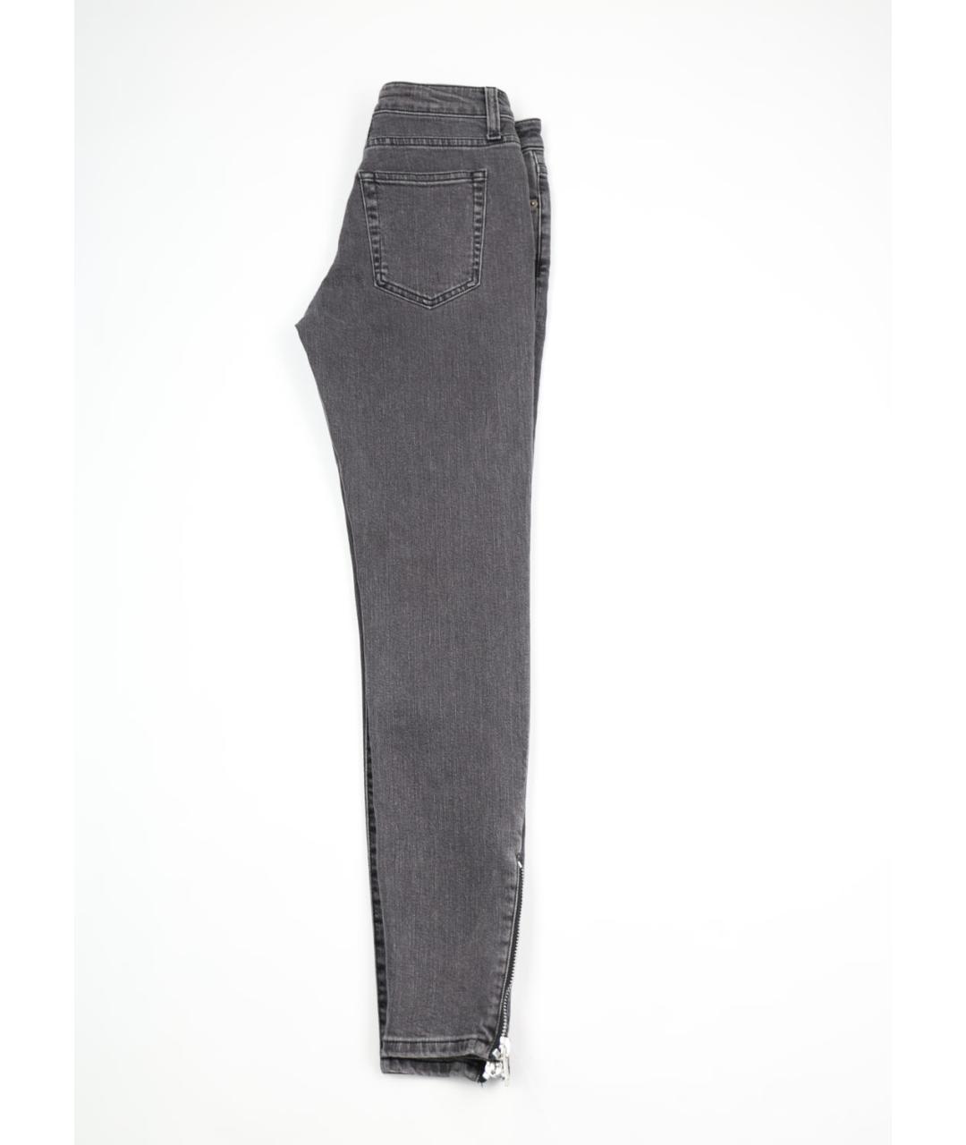 SAINT LAURENT Серые хлопко-эластановые джинсы слим, фото 2