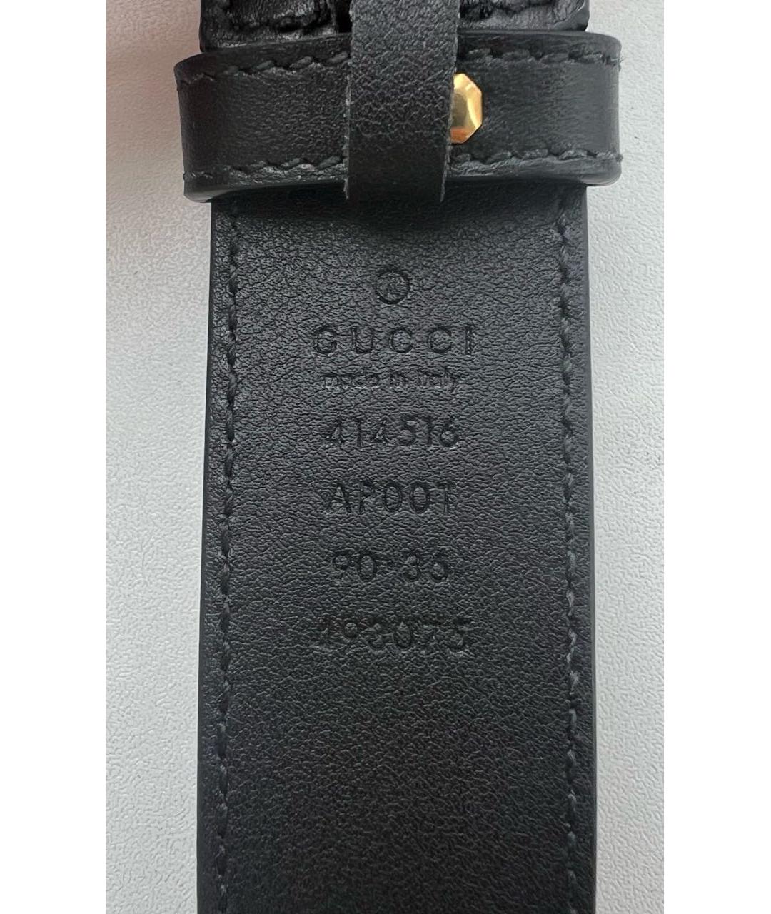 GUCCI Черный кожаный ремень, фото 4