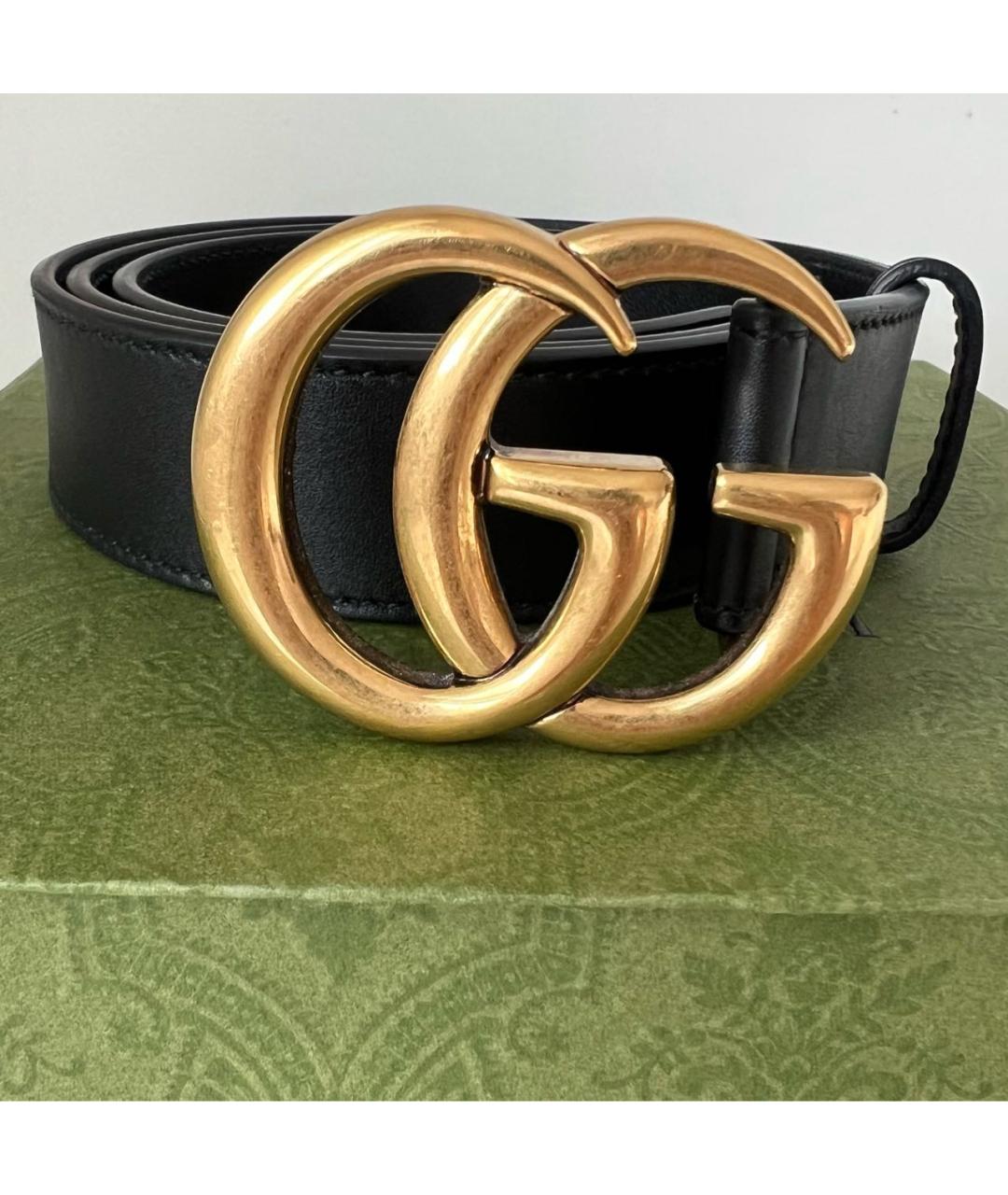 GUCCI Черный кожаный ремень, фото 8