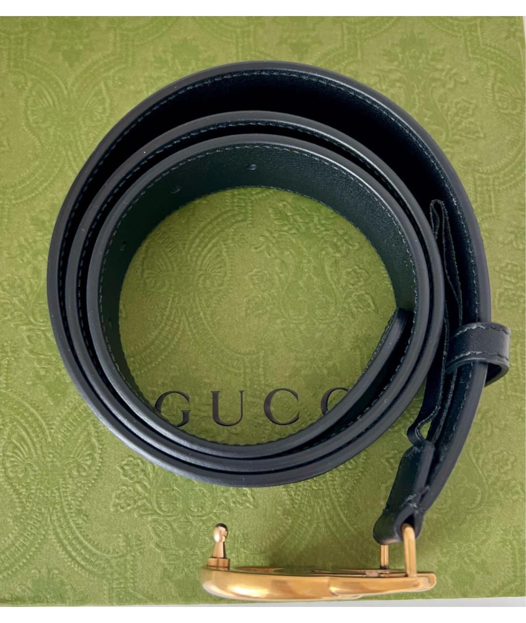 GUCCI Черный кожаный ремень, фото 2