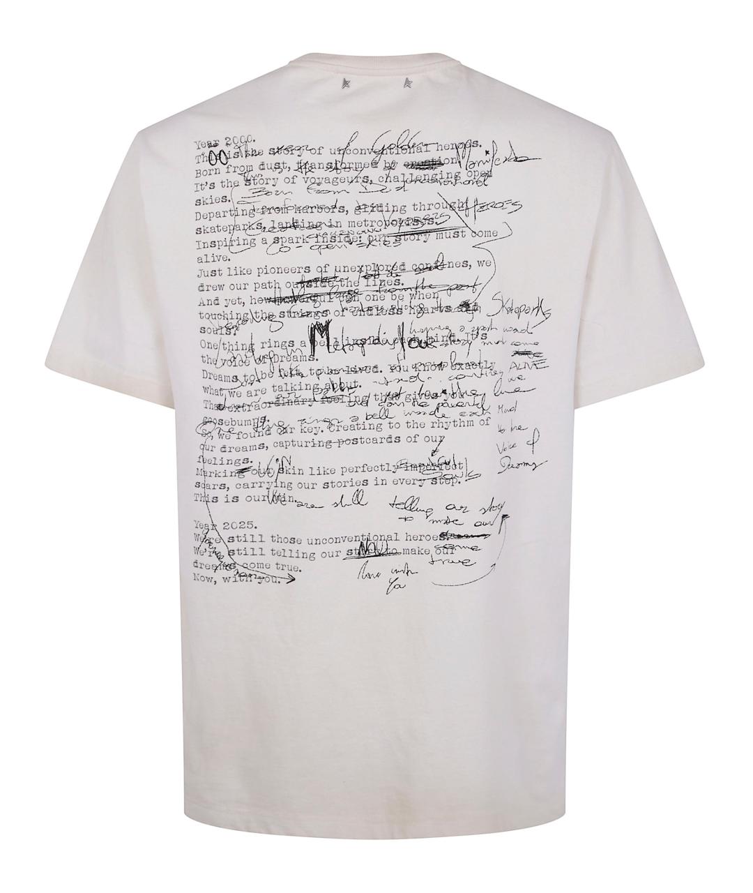 GOLDEN GOOSE DELUXE BRAND Белая хлопковая футболка, фото 2