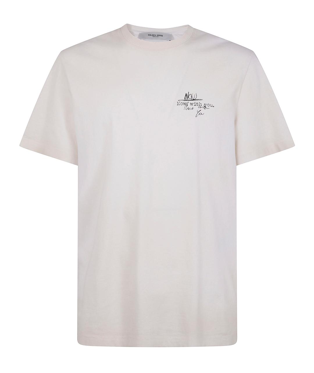 GOLDEN GOOSE DELUXE BRAND Белая хлопковая футболка, фото 1