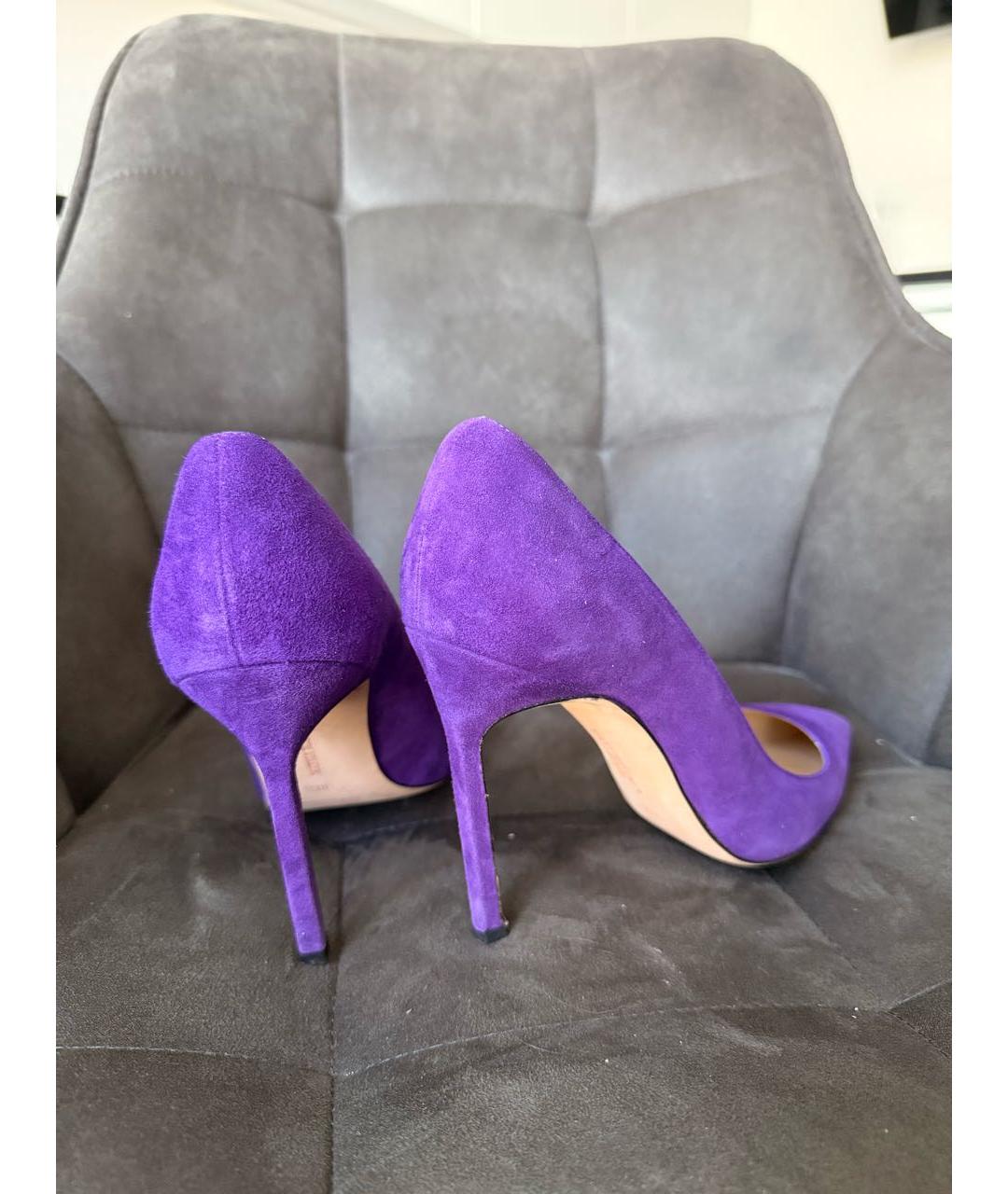MANOLO BLAHNIK Фиолетовые замшевые туфли, фото 4