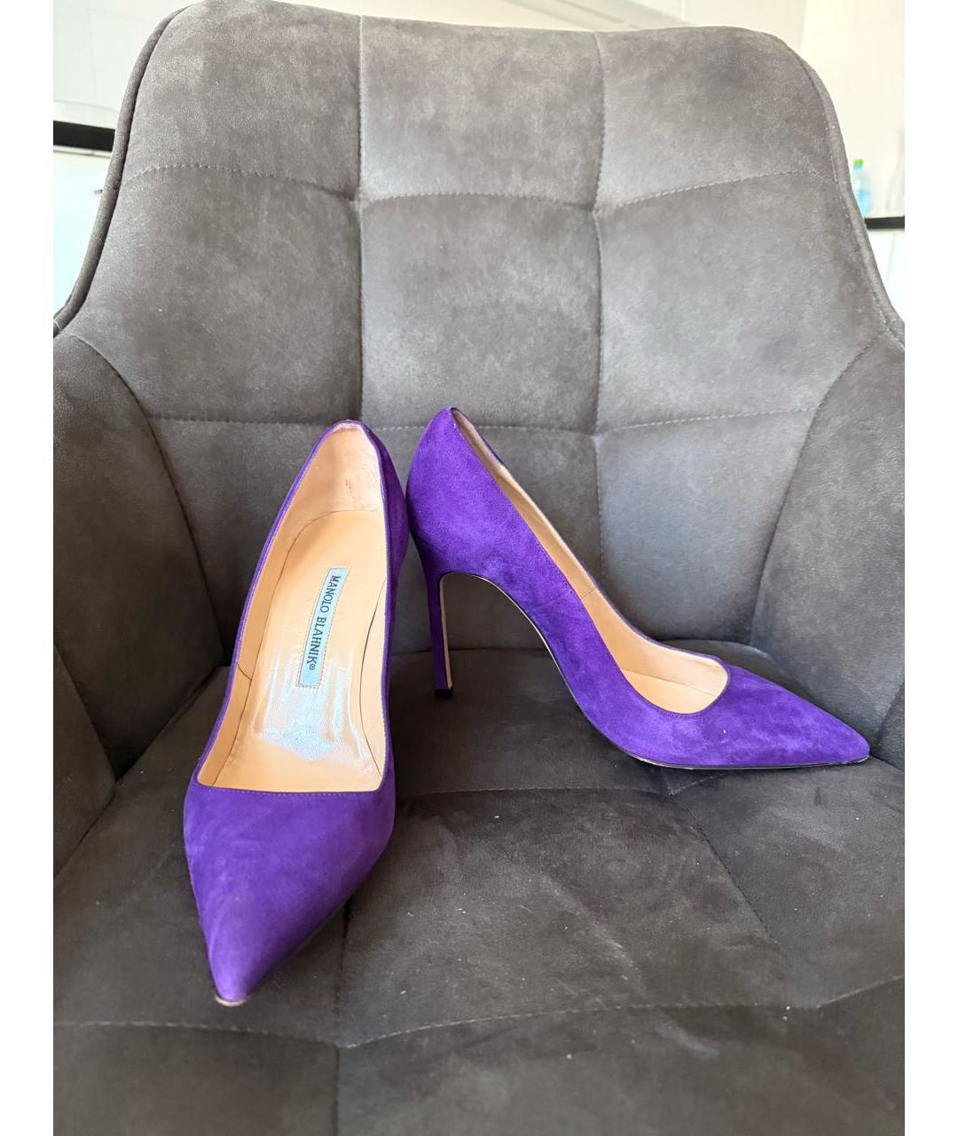 MANOLO BLAHNIK Фиолетовые замшевые туфли, фото 3
