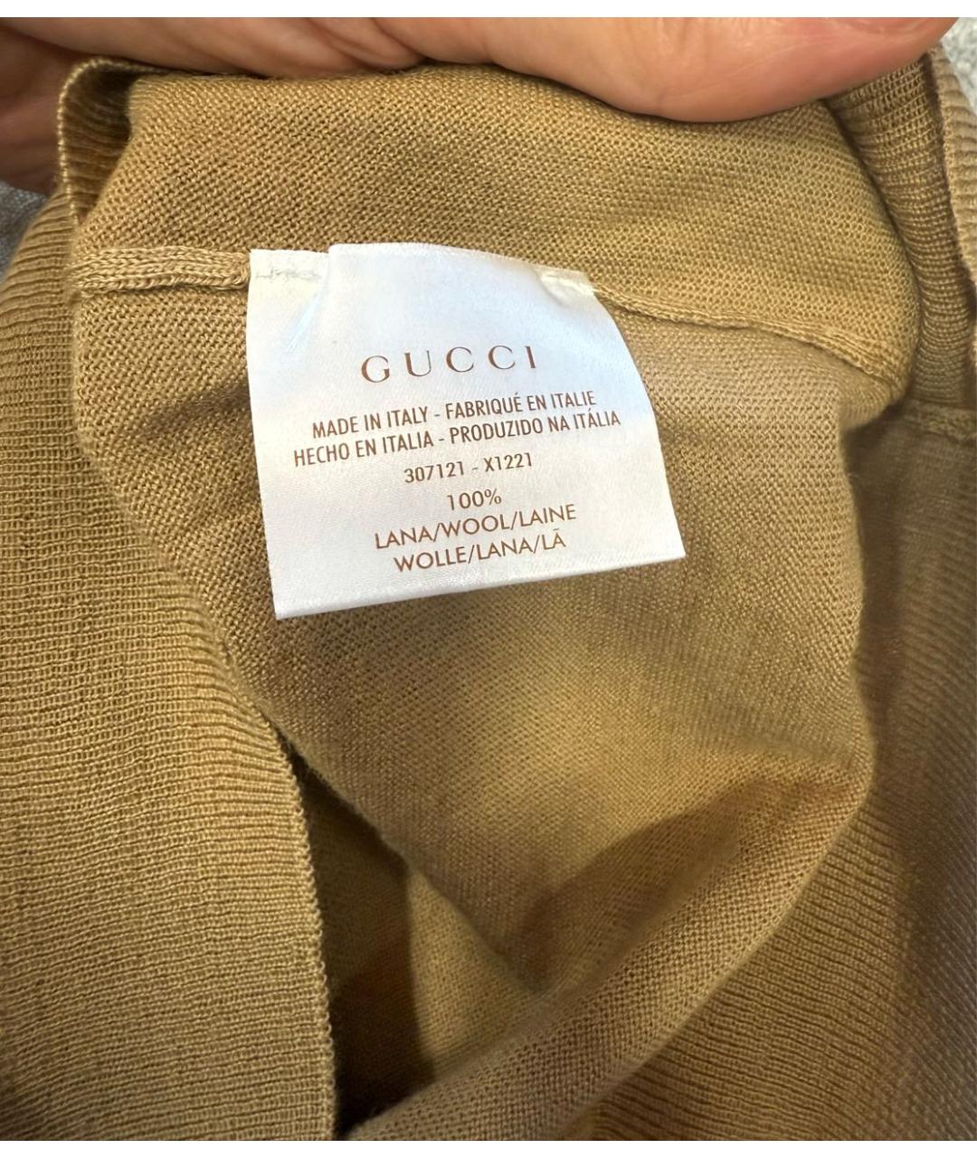 GUCCI Коричневый шерстяной джемпер / свитер, фото 6