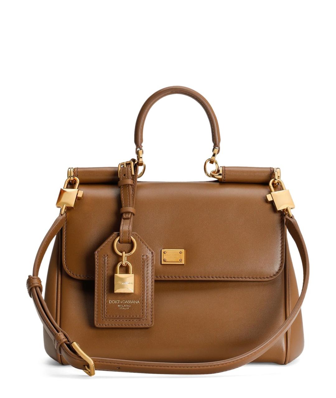 DOLCE&GABBANA Коричневая кожаная сумка через плечо, фото 2