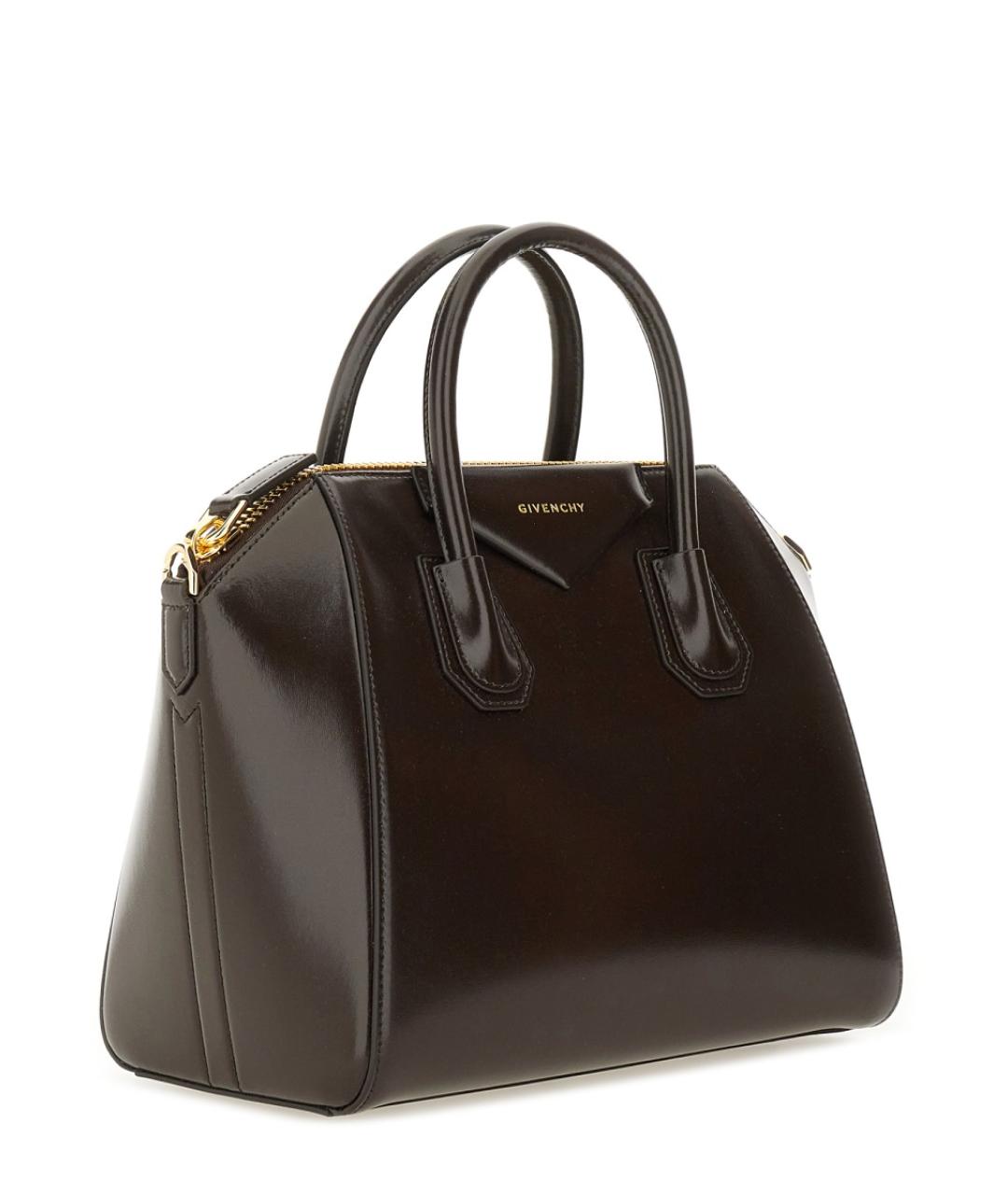GIVENCHY Коричневая кожаная сумка с короткими ручками, фото 3