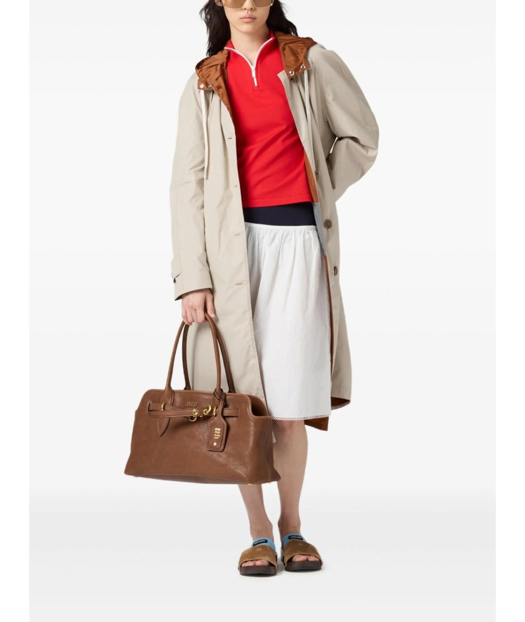 MIU MIU Коричневая кожаная сумка тоут, фото 6