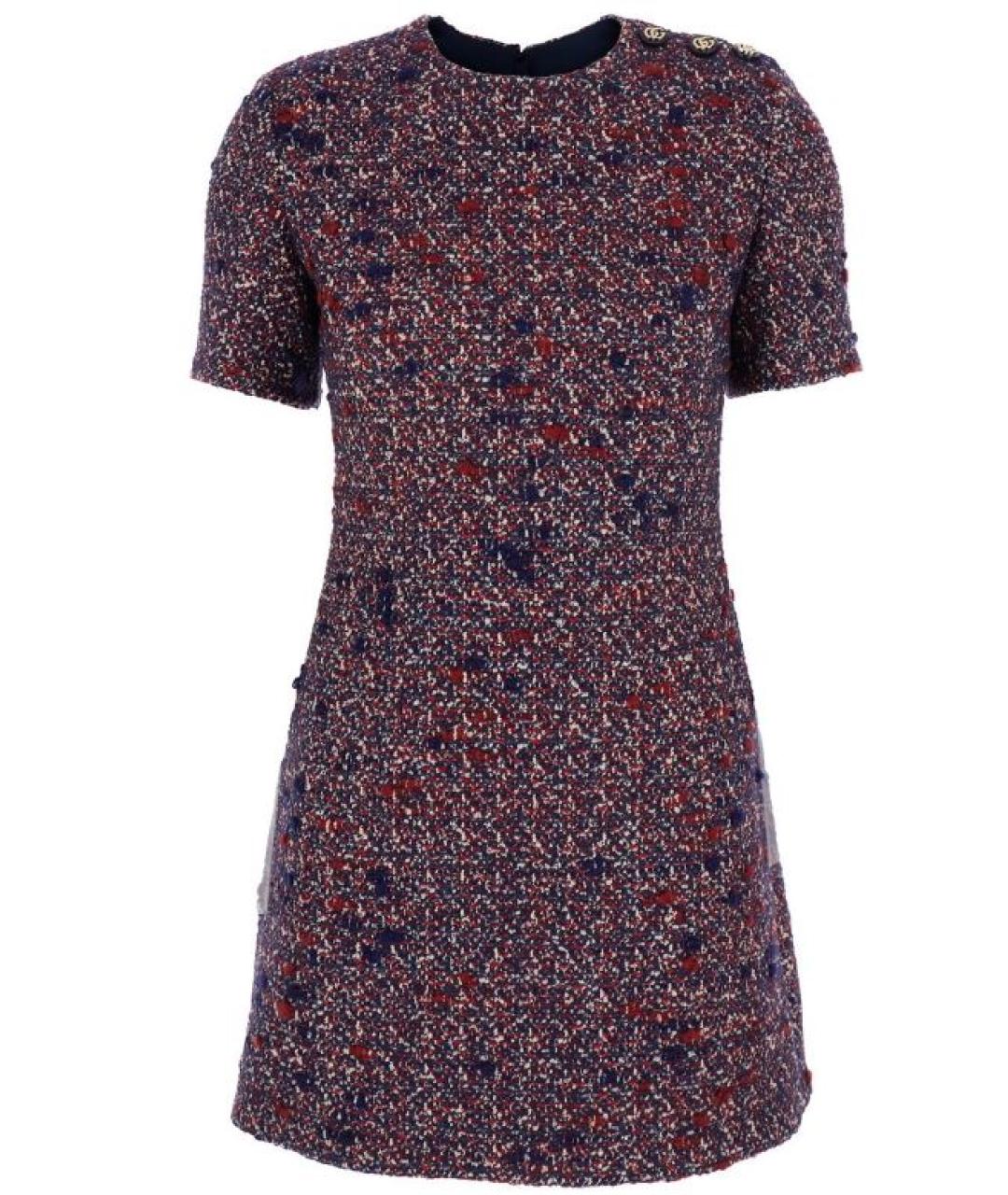 GUCCI Мульти шерстяное повседневное платье, фото 1