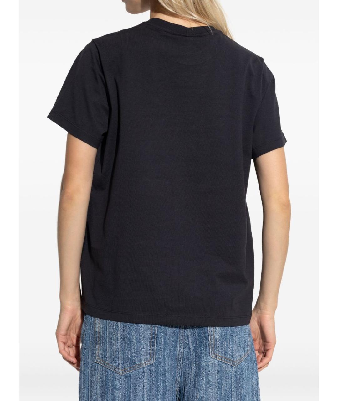 GANNI Черная хлопковая футболка, фото 4