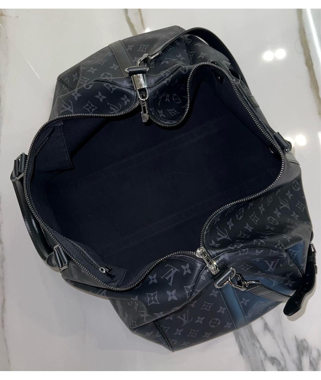 LOUIS VUITTON Антрацитовая дорожная/спортивная сумка, фото 4