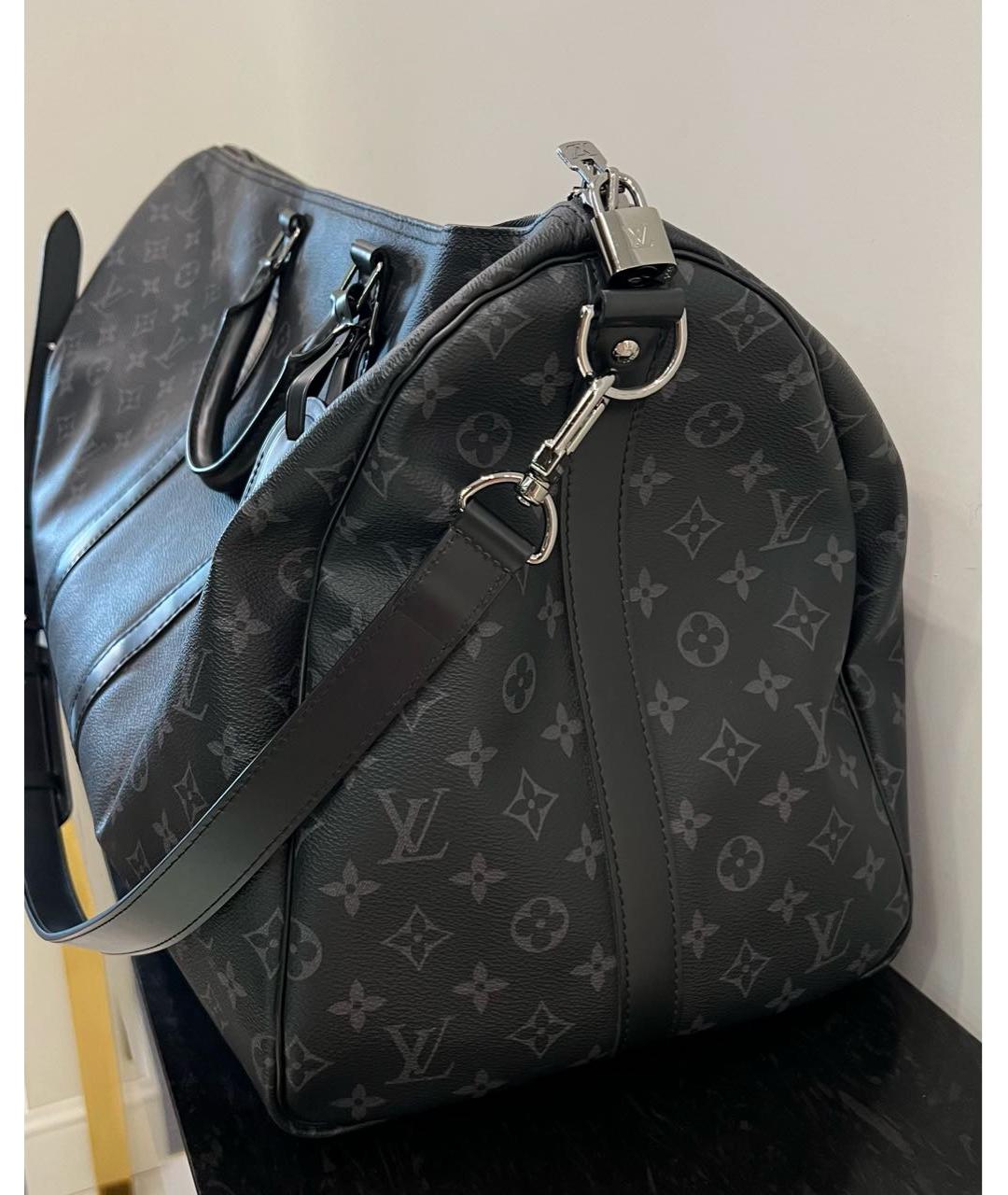 LOUIS VUITTON Антрацитовая дорожная/спортивная сумка, фото 3