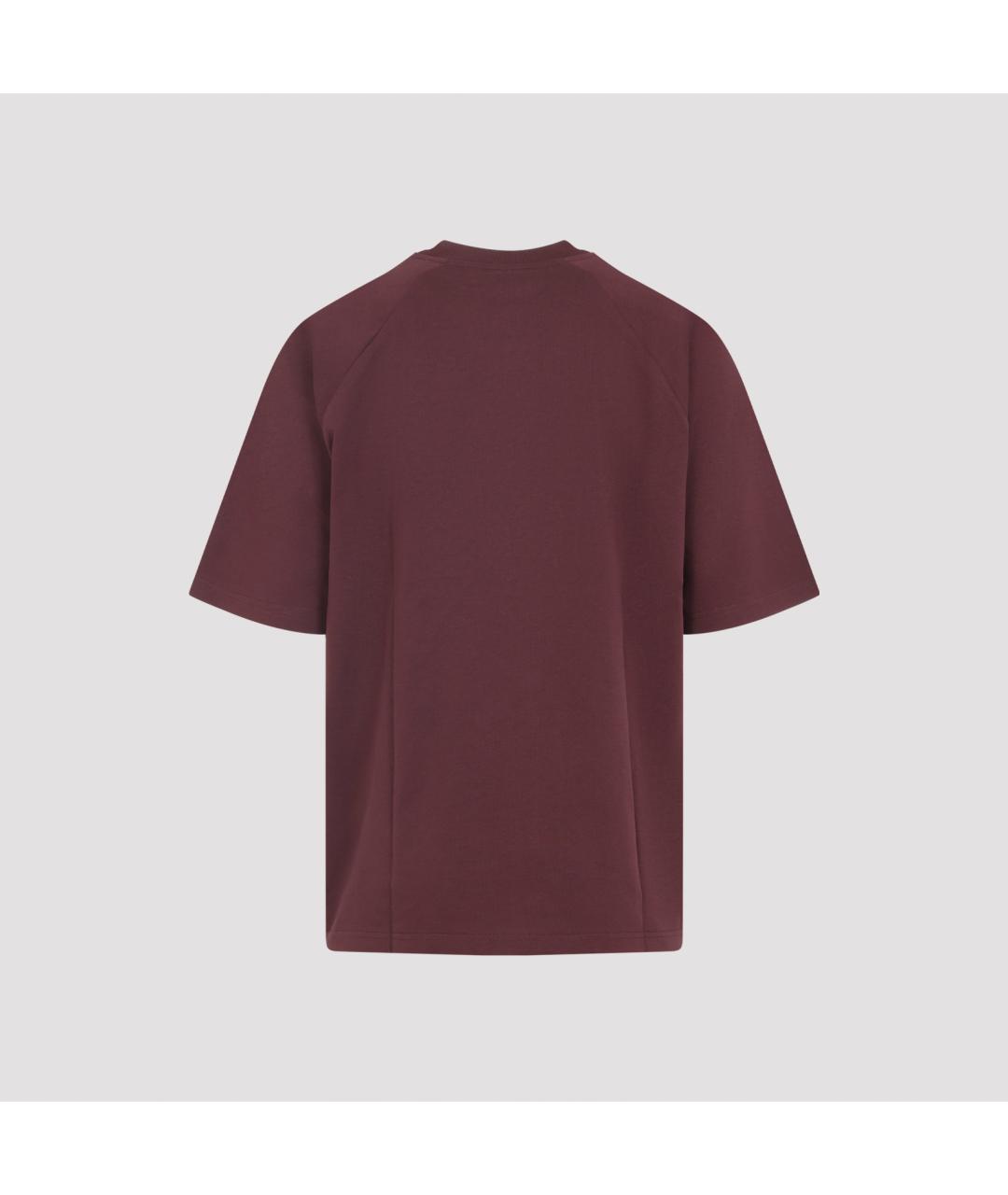 CARHARTT WIP Бордовая хлопковая футболка, фото 2