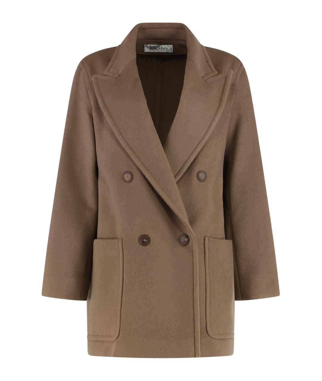 MAX MARA Коричневое кашемировое пальто, фото 1