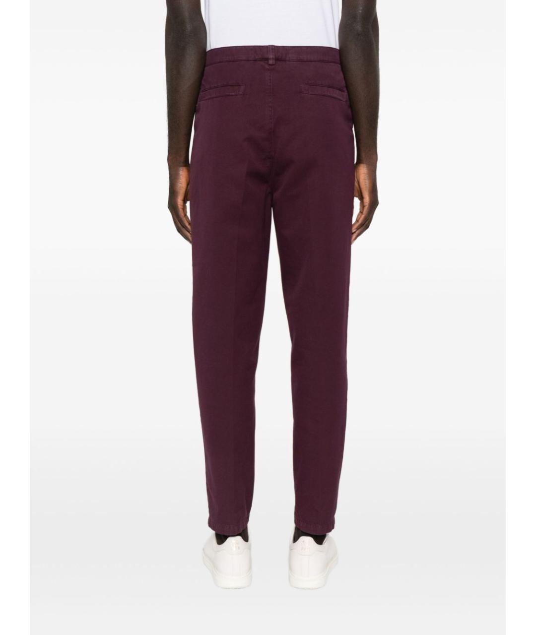 BRUNELLO CUCINELLI Бордовые хлопковые повседневные брюки, фото 3