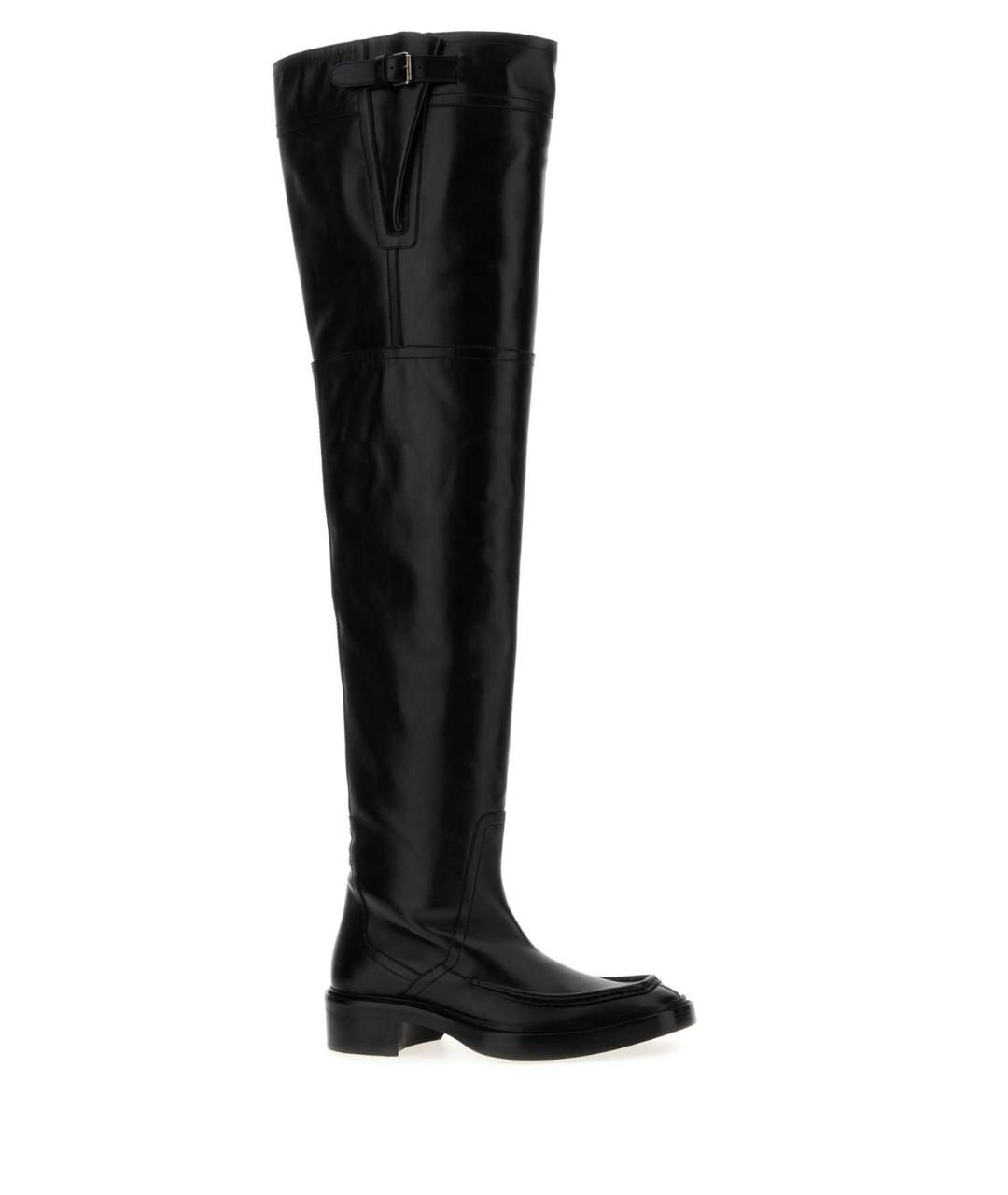 SAINT LAURENT Черные кожаные высокие ботинки, фото 2