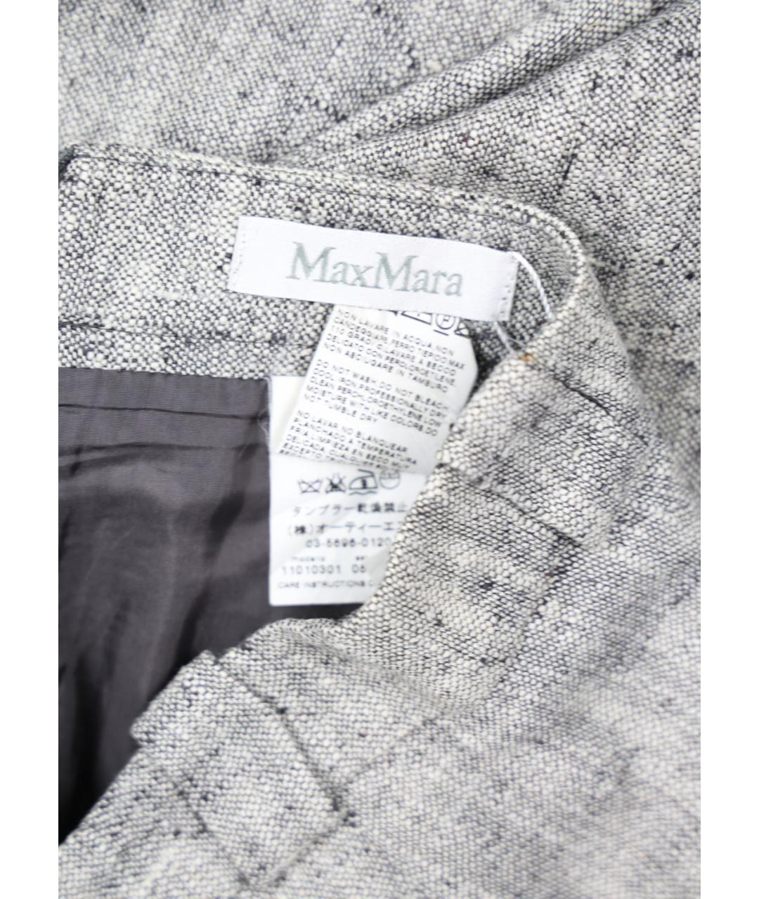 MAX MARA Серая шелковая юбка миди, фото 5