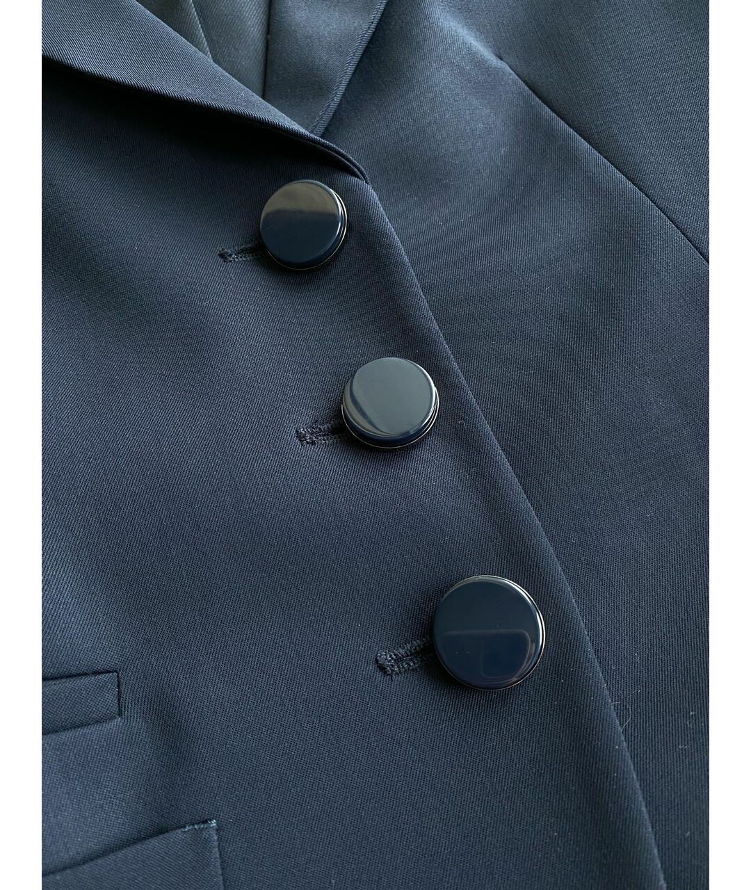 EMPORIO ARMANI Темно-синий хлопко-эластановый жакет/пиджак, фото 3