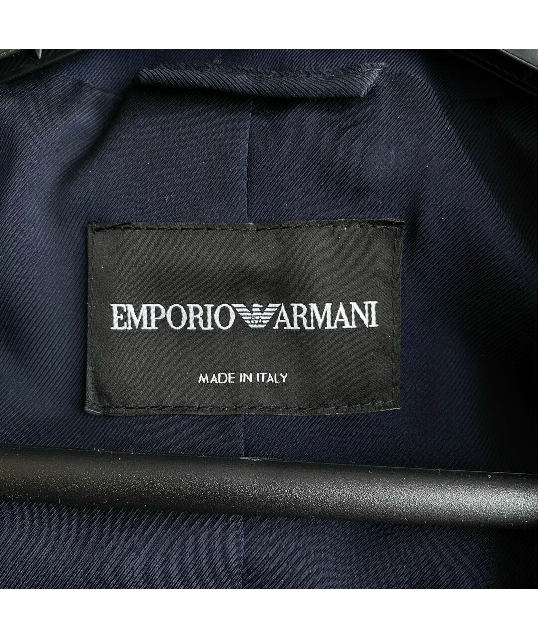 EMPORIO ARMANI Темно-синий хлопко-эластановый жакет/пиджак, фото 4