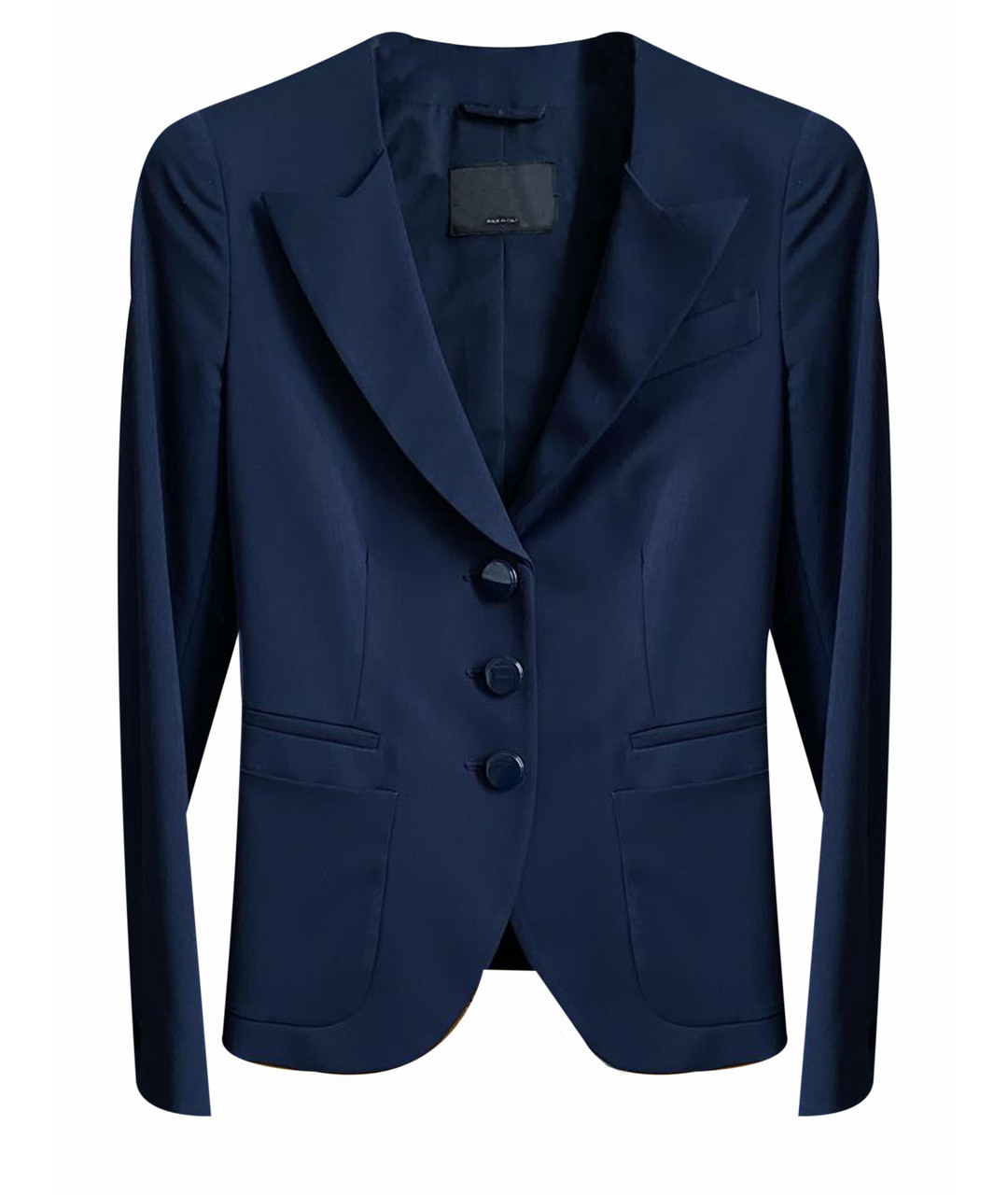 EMPORIO ARMANI Темно-синий хлопко-эластановый жакет/пиджак, фото 1