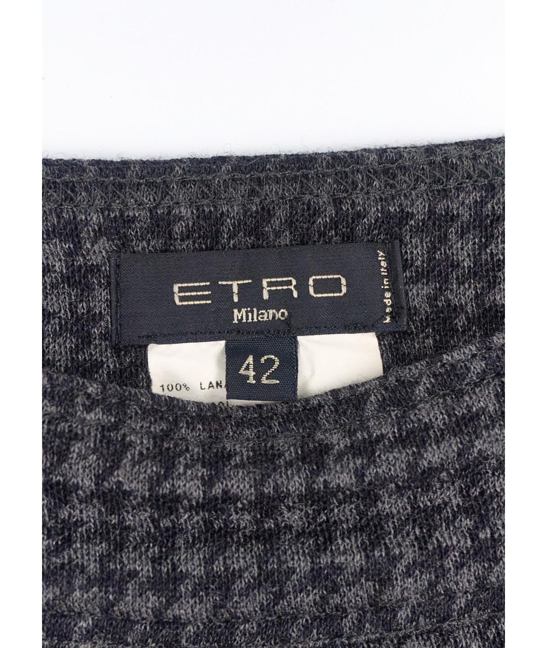 ETRO Серая шерстяная юбка миди, фото 4
