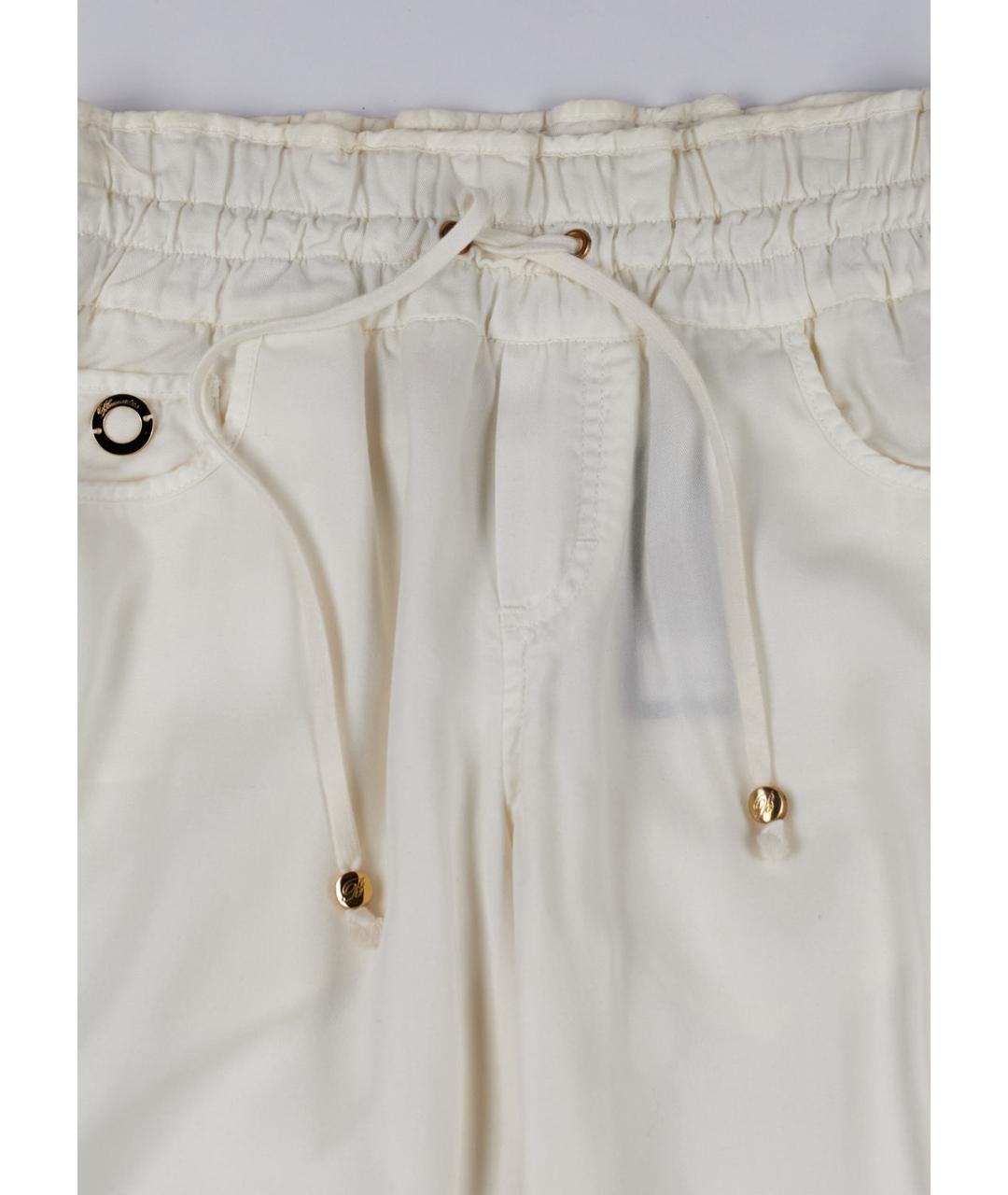 BLUMARINE Белые вискозные прямые брюки, фото 4