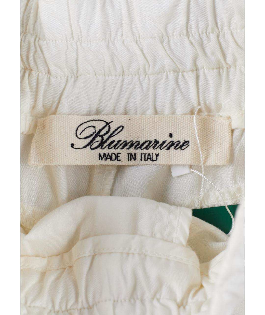 BLUMARINE Белые вискозные прямые брюки, фото 3