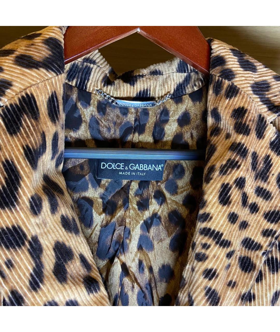 DOLCE&GABBANA Коричневый хлопковый жакет/пиджак, фото 3