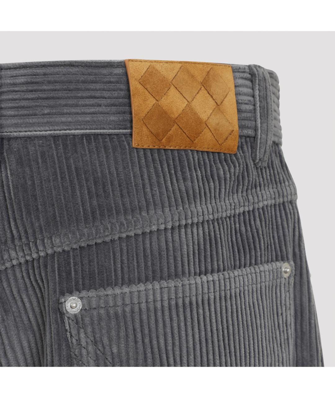 BOTTEGA VENETA Серые хлопковые повседневные брюки, фото 4