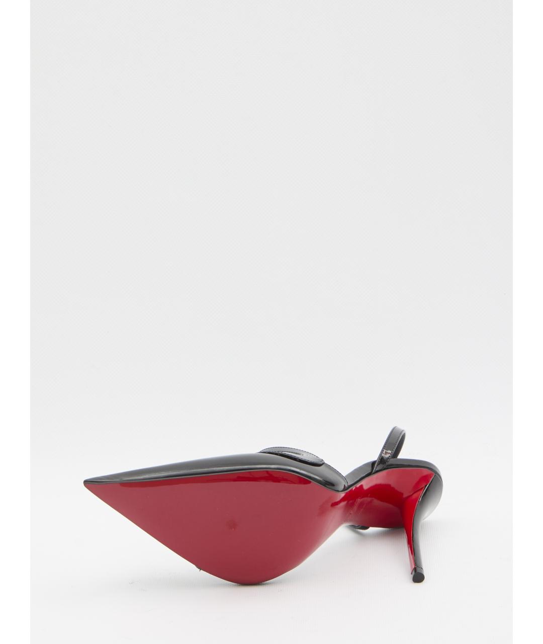 CHRISTIAN LOUBOUTIN Черные кожаные туфли, фото 4