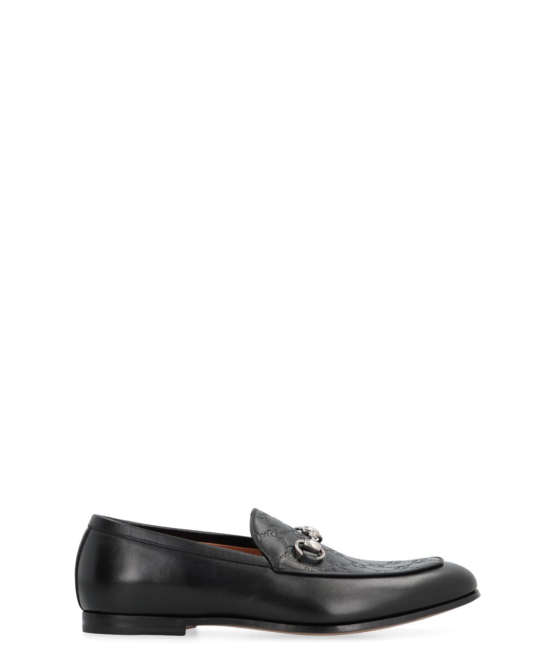 GUCCI Черные кожаные лоферы, фото 1