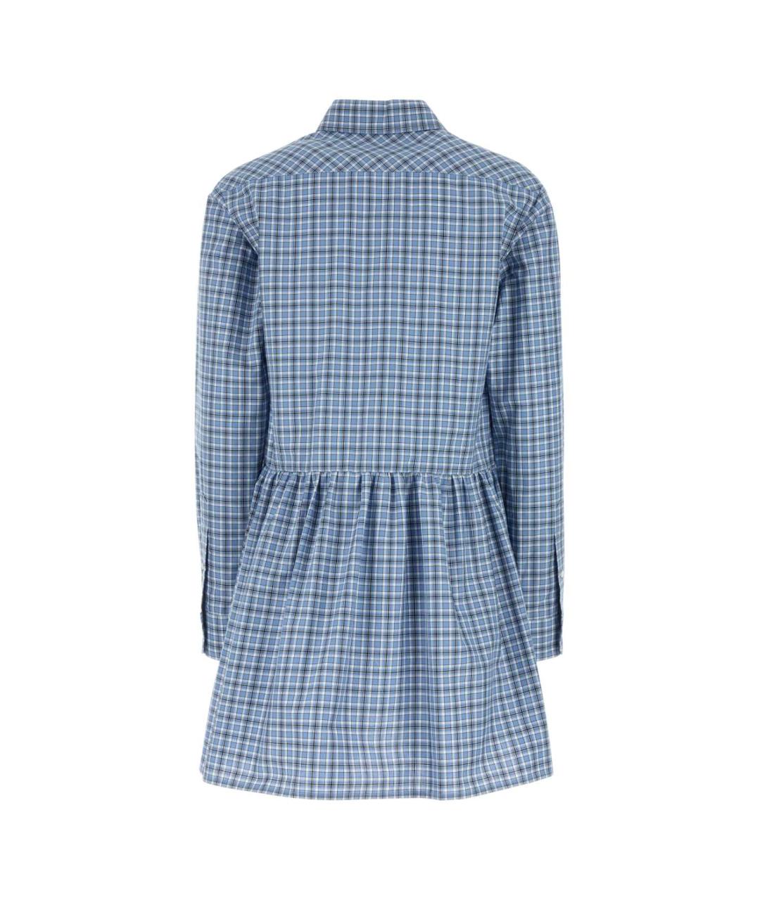 MIU MIU Голубое хлопковое повседневное платье, фото 2