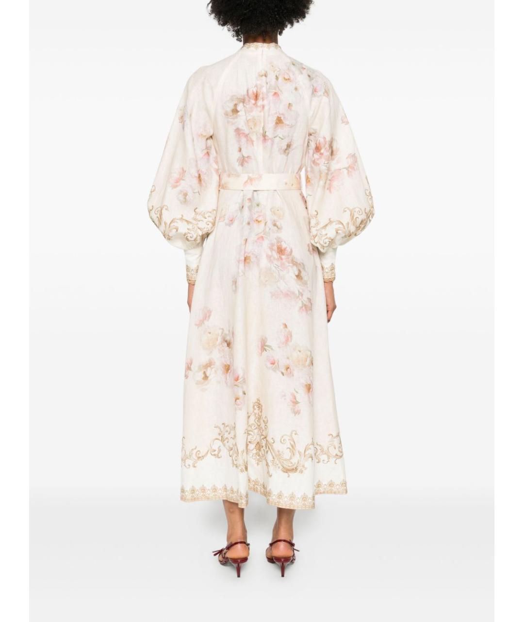 ZIMMERMANN Бежевое льняное повседневное платье, фото 5
