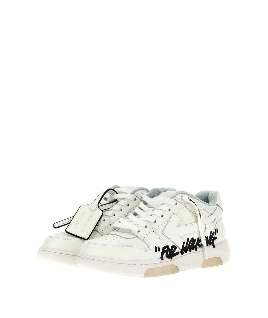 OFF-WHITE Белые кожаные кроссовки, фото 5