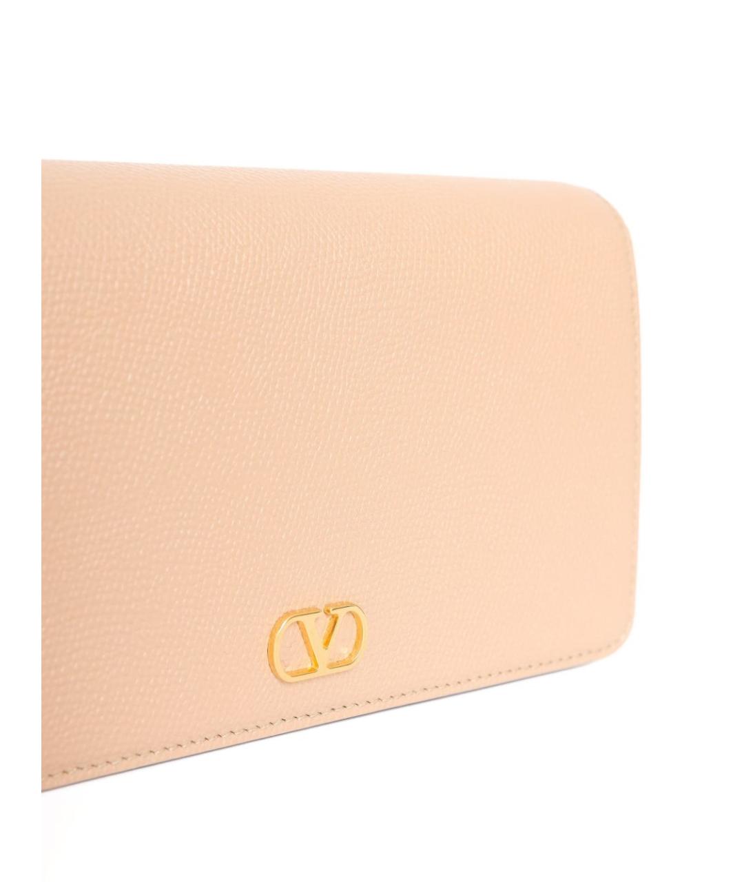 VALENTINO Бежевая кожаная сумка через плечо, фото 4