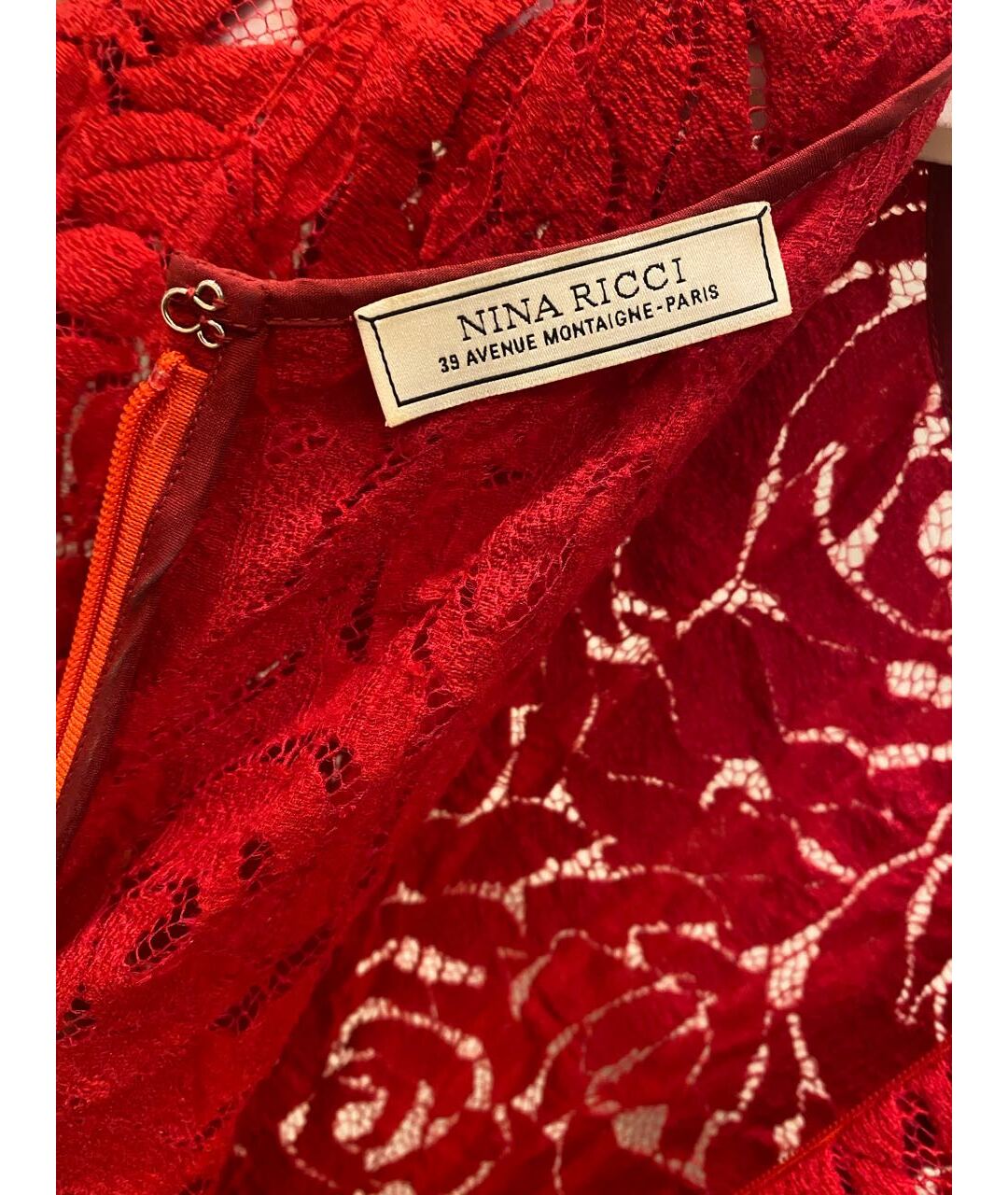 NINA RICCI Красное шерстяное коктейльное платье, фото 3