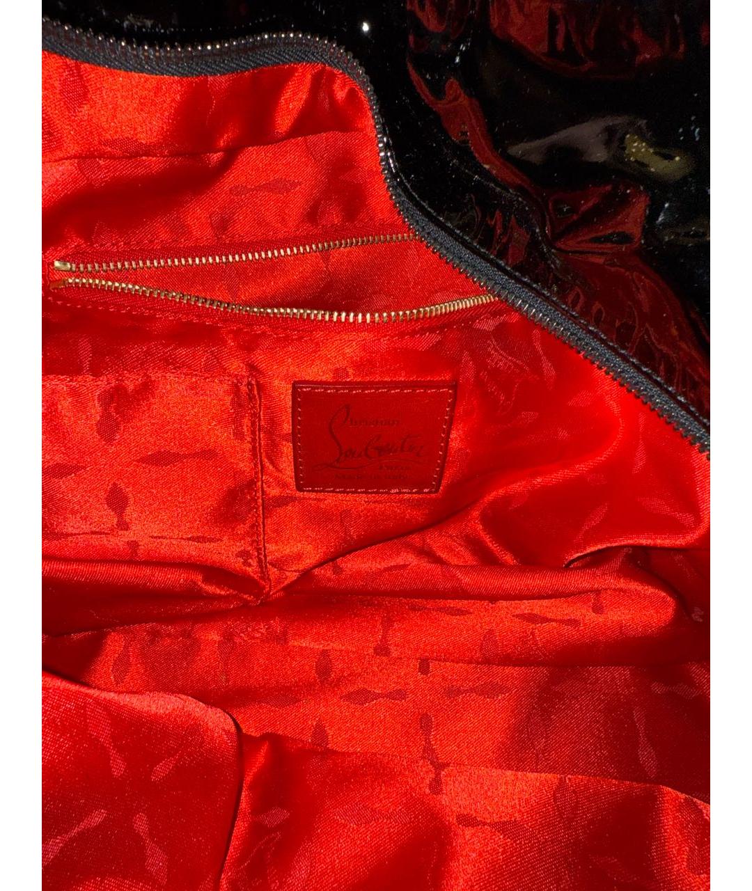 CHRISTIAN LOUBOUTIN Черная сумка с короткими ручками из лакированной кожи, фото 5